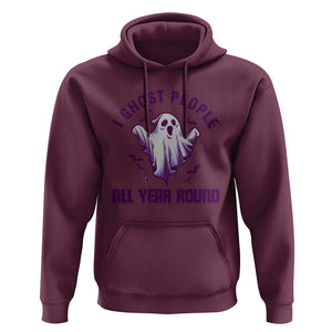 Funny Boo Sheet Hoodie I Ghost People All Year Round Spooky Ghost Halloween Costume TS02 Maroon Print Your Wear