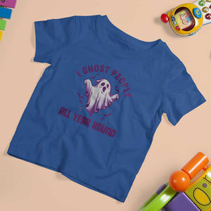 Funny Boo Sheet T Shirt For Kid I Ghost People All Year Round Spooky Ghost Halloween Costume TS02 Royal Blue Print Your Wear