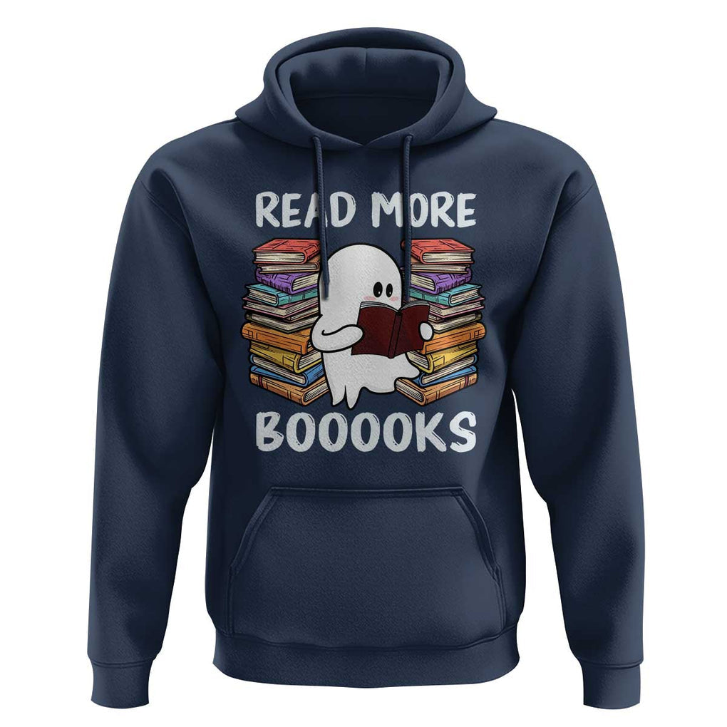 Halloween Reading Hoodie Read More Books Cute Ghost Boo Sheet TS02 Navy Print Your Wear