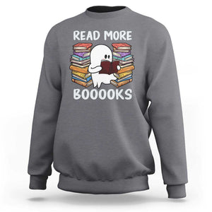 Halloween Reading Sweatshirt Read More Books Cute Ghost Boo Sheet TS02 Charcoal Print Your Wear