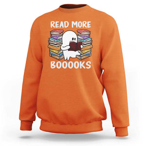 Halloween Reading Sweatshirt Read More Books Cute Ghost Boo Sheet TS02 Orange Print Your Wear