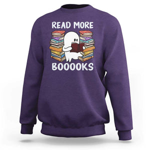 Halloween Reading Sweatshirt Read More Books Cute Ghost Boo Sheet TS02 Purple Print Your Wear