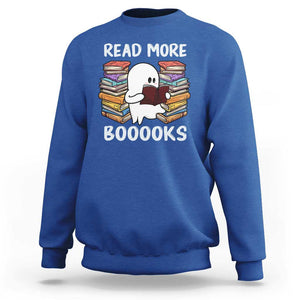 Halloween Reading Sweatshirt Read More Books Cute Ghost Boo Sheet TS02 Royal Blue Print Your Wear