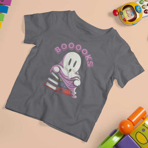 Halloween Reading T Shirt For Kid Booooks Cute Ghost Boo Sheet TS02 Charcoal Print Your Wear