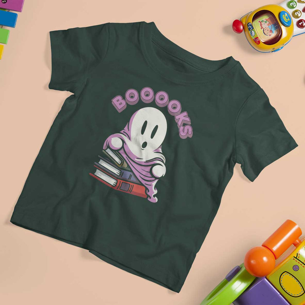 Halloween Reading T Shirt For Kid Booooks Cute Ghost Boo Sheet TS02 Dark Forest Green Print Your Wear