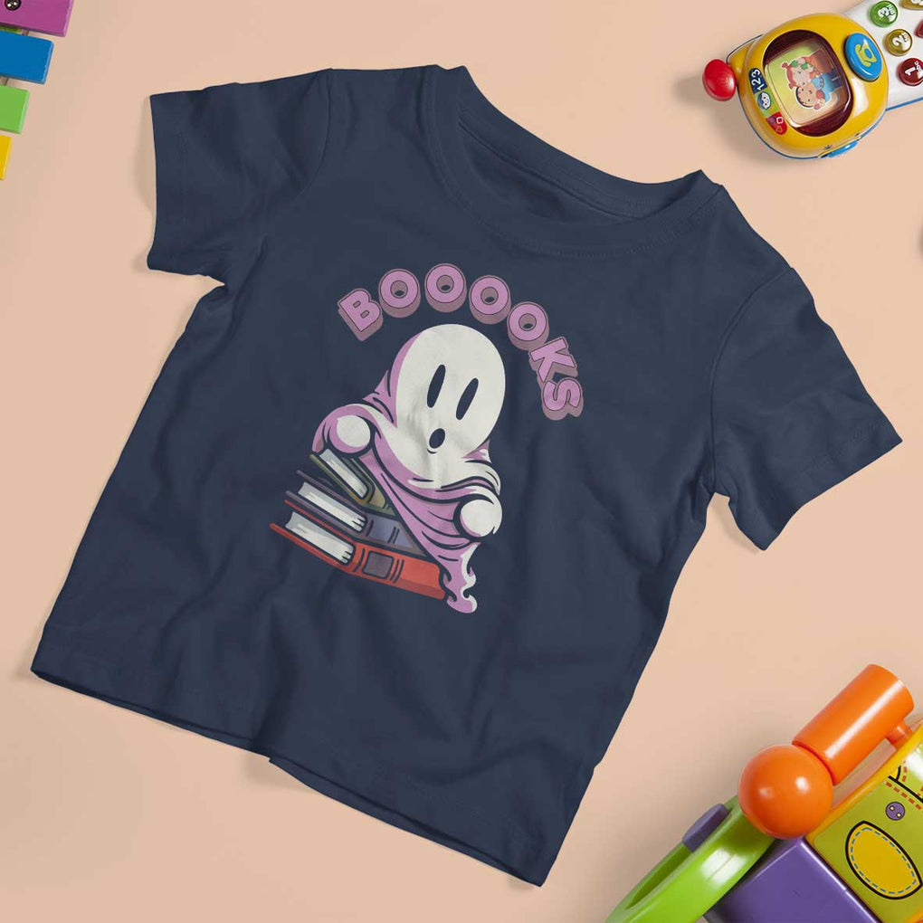 Halloween Reading T Shirt For Kid Booooks Cute Ghost Boo Sheet TS02 Navy Print Your Wear