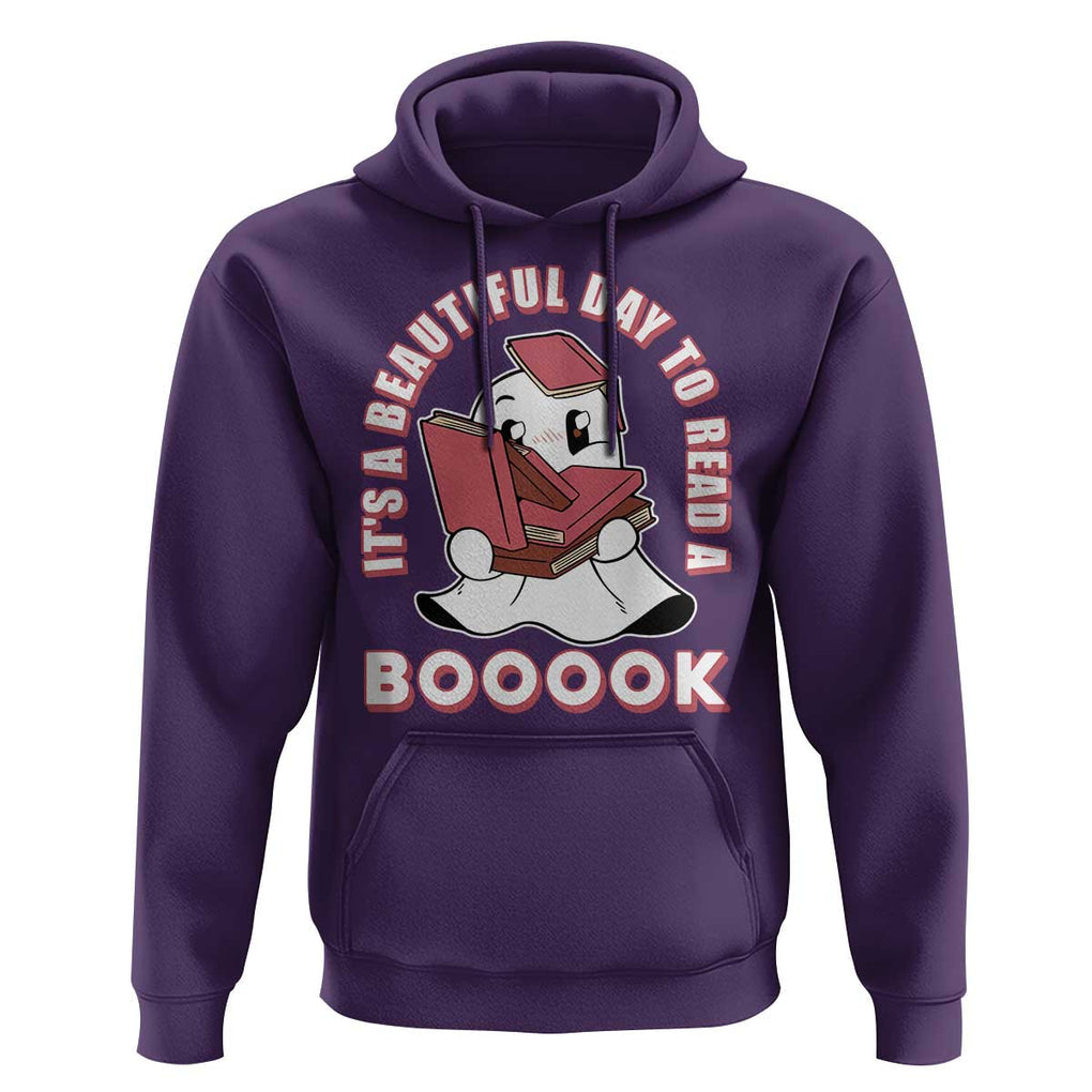 Halloween Reading Hoodie It's A Beautiful Day To Read A Book Cute Ghost Boo Sheet TS02 Purple Print Your Wear