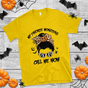 Halloween Mom T Shirt My Favorite Monsters Call Me Mom Messy Bun Halloween Costume TS02 Daisy Print Your Wear