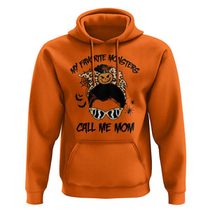 Halloween Mom Hoodie My Favorite Monsters Call Me Mom Messy Bun Halloween Costume TS02 Orange Print Your Wear