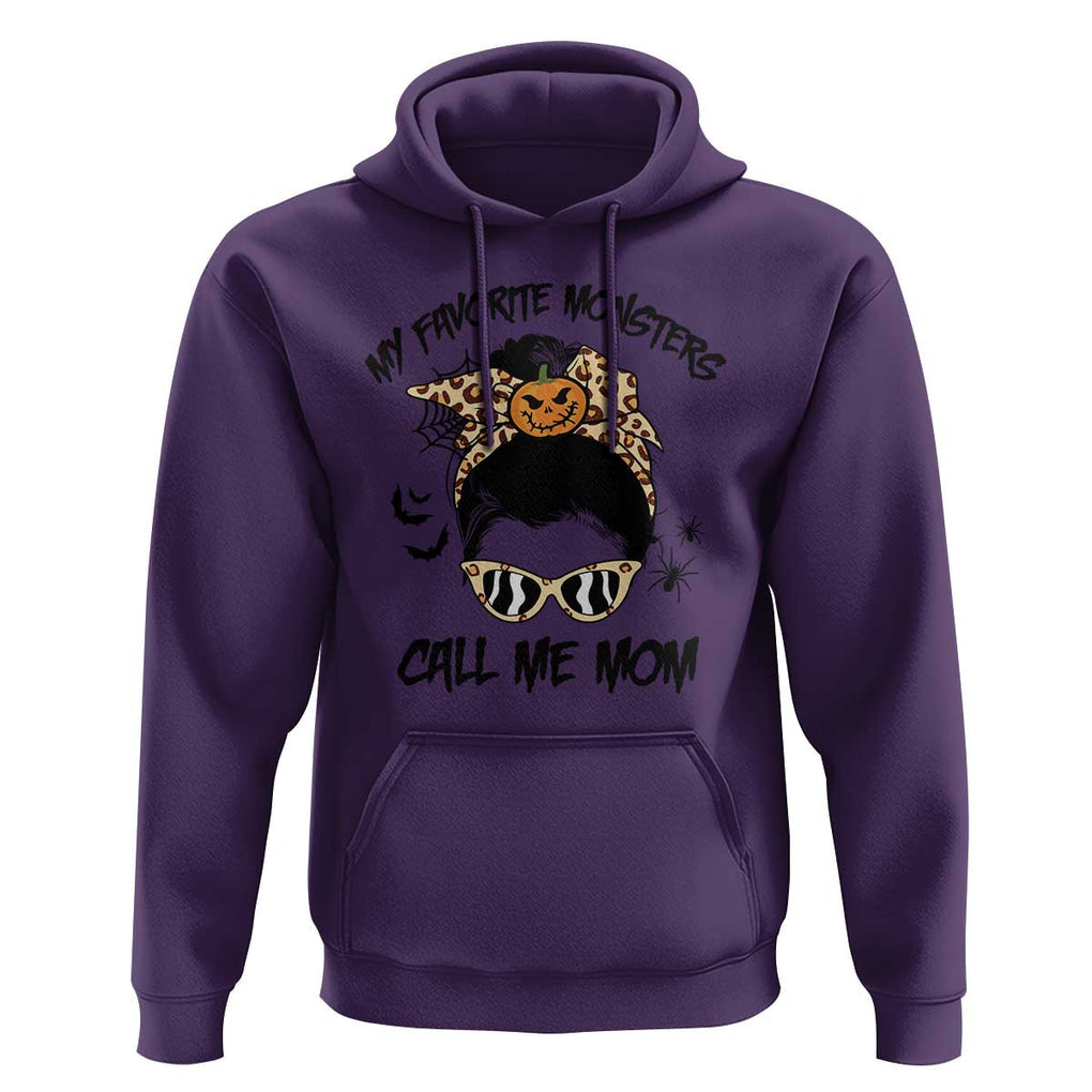 Halloween Mom Hoodie My Favorite Monsters Call Me Mom Messy Bun Halloween Costume TS02 Purple Print Your Wear
