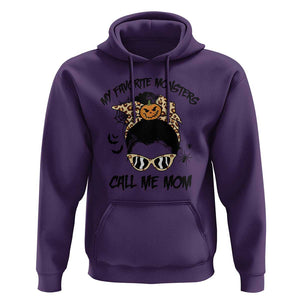 Halloween Mom Hoodie My Favorite Monsters Call Me Mom Messy Bun Halloween Costume TS02 Purple Print Your Wear