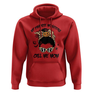 Halloween Mom Hoodie My Favorite Monsters Call Me Mom Messy Bun Halloween Costume TS02 Red Print Your Wear