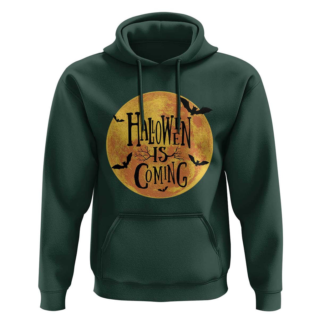 Halloween Season Hoodie Spooky Season Is Coming Scary Night TS02 Dark Forest Green Print Your Wear