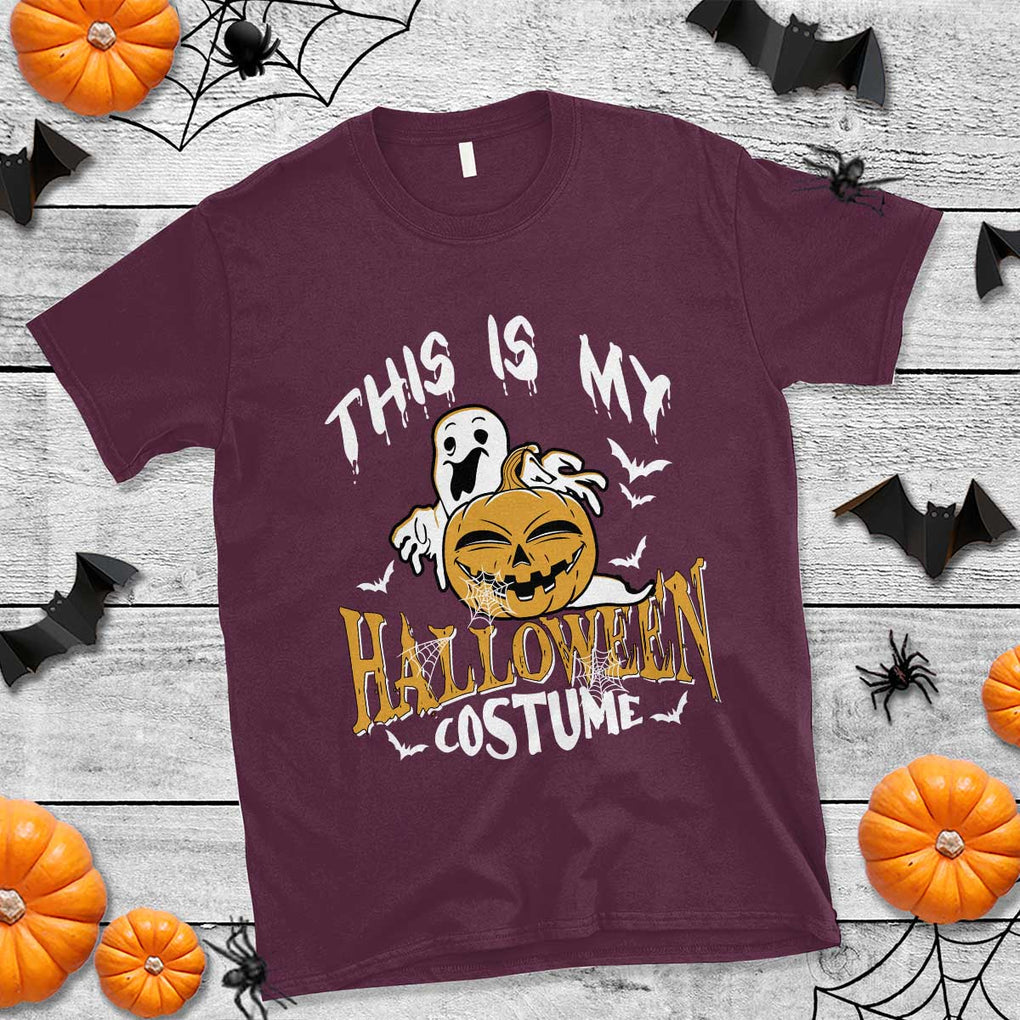 Scary Pumpkin T Shirt This Is My Halloween Costume Boo Sheet TS02 Maroon Print Your Wear