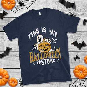 Scary Pumpkin T Shirt This Is My Halloween Costume Boo Sheet TS02 Navy Print Your Wear