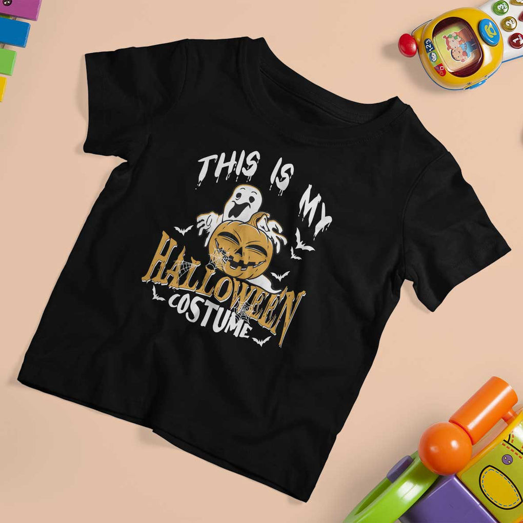Scary Pumpkin T Shirt For Kid This Is My Halloween Costume Boo Sheet TS02 Black Print Your Wear