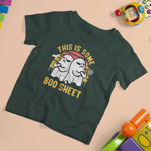 Funny Boo Sheet T Shirt For Kid Funny Halloween Boo Ghost Costume This is Double Boo Sheet TS02 Dark Forest Green Print Your Wear