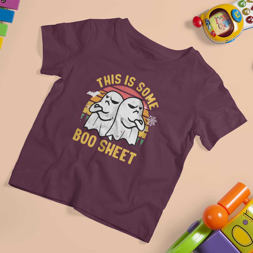 Funny Boo Sheet T Shirt For Kid Funny Halloween Boo Ghost Costume This is Double Boo Sheet TS02 Maroon Print Your Wear