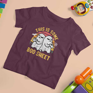 Funny Boo Sheet T Shirt For Kid Funny Halloween Boo Ghost Costume This is Double Boo Sheet TS02 Maroon Print Your Wear