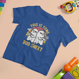 Funny Boo Sheet T Shirt For Kid Funny Halloween Boo Ghost Costume This is Double Boo Sheet TS02 Royal Blue Print Your Wear