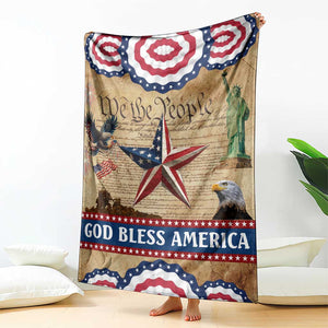 God Bless America Patriotic Eagle Throw Blanket Vintage We The People Constitution Independence Day Freedom Tribute TS02 Print Your Wear