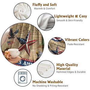 God Bless America Patriotic Eagle Throw Blanket Vintage We The People Constitution Independence Day Freedom Tribute TS02 Print Your Wear