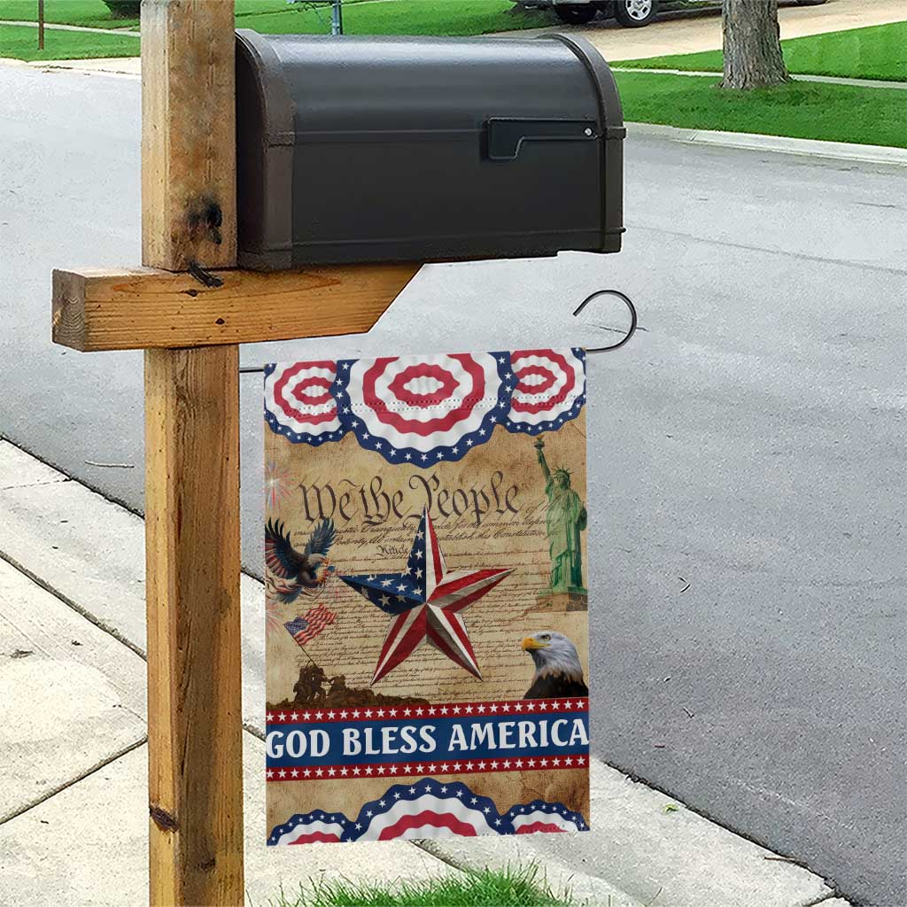 God Bless America Patriotic Eagle Garden Flag Vintage We The People Constitution Independence Day Freedom Tribute TS02 Print Your Wear