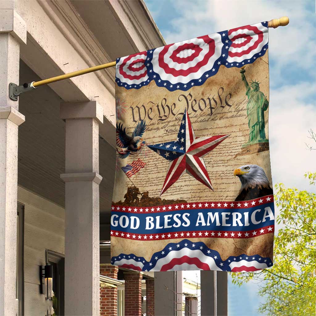 God Bless America Patriotic Eagle Garden Flag Vintage We The People Constitution Independence Day Freedom Tribute TS02 Print Your Wear