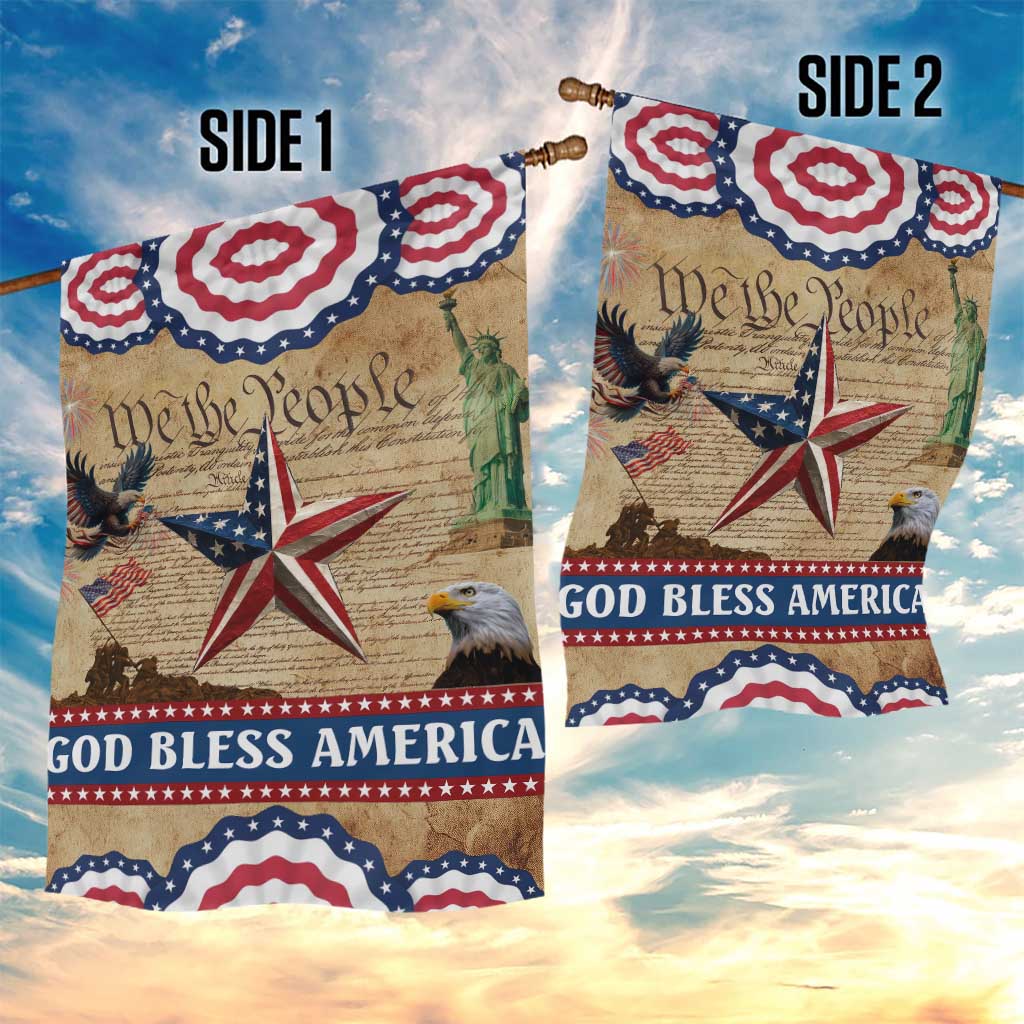 God Bless America Patriotic Eagle Garden Flag Vintage We The People Constitution Independence Day Freedom Tribute TS02 Print Your Wear