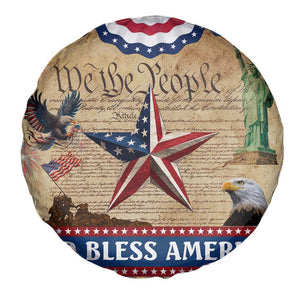 God Bless America Patriotic Eagle Spare Tire Cover Vintage We The People Constitution Independence Day Freedom Tribute TS02 Print Your Wear