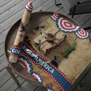 God Bless America Patriotic Eagle Wrapping Paper Roll Vintage We The People Constitution Independence Day Freedom Tribute TS02 Print Your Wear