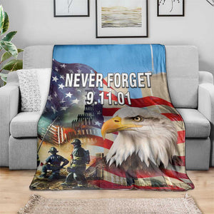 Never Forget 911 Patriotic Memorial Throw Blanket American Flag Bald Eagle First Responder Tribute TS02 Print Your Wear