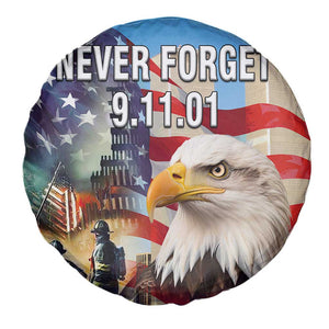 Never Forget 911 Patriotic Memorial Spare Tire Cover American Flag Bald Eagle First Responder Tribute TS02 Print Your Wear