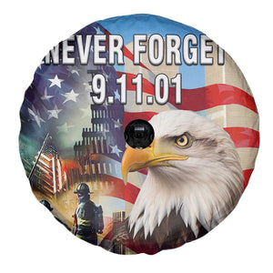 Never Forget 911 Patriotic Memorial Spare Tire Cover American Flag Bald Eagle First Responder Tribute TS02 Print Your Wear