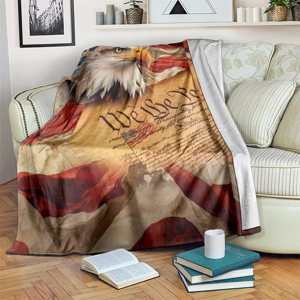 We The People Patriotic Eagle American Flag Throw Blanket Liberty Freedom USA Pride Tribute 4th of July Independence Celebration TS02 Print Your Wear