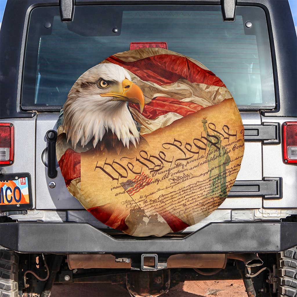 We The People Patriotic Eagle American Flag Spare Tire Cover Liberty Freedom USA Pride Tribute 4th of July Independence Celebration TS02 No hole Multicolor Print Your Wear