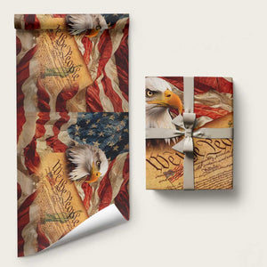 We The People Patriotic Eagle American Flag Wrapping Paper Roll Liberty Freedom USA Pride Tribute 4th of July Independence Celebration TS02 Matte Multicolor Print Your Wear