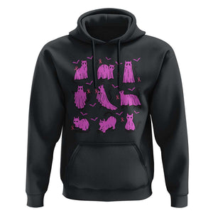 Black Cat Breast Cancer Hoodie Funny Pink Ghost Sheets Support Warrior TS02 Black Print Your Wear