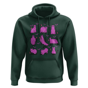 Black Cat Breast Cancer Hoodie Funny Pink Ghost Sheets Support Warrior TS02 Dark Forest Green Print Your Wear