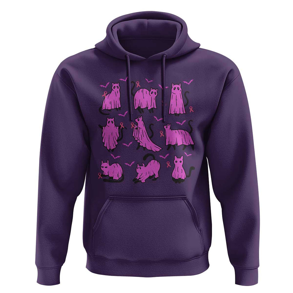 Black Cat Breast Cancer Hoodie Funny Pink Ghost Sheets Support Warrior TS02 Purple Print Your Wear