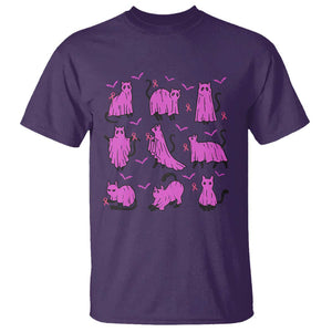 Black Cat Breast Cancer T Shirt Funny Pink Ghost Sheets Support Warrior TS02 Purple Print Your Wear