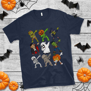 Halloween Costume T Shirt Spooky Dabbing Skeleton Zombie Scary Pumpkin TS02 Navy Print Your Wear