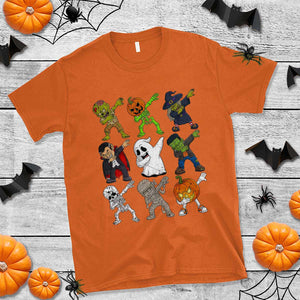 Halloween Costume T Shirt Spooky Dabbing Skeleton Zombie Scary Pumpkin TS02 Orange Print Your Wear