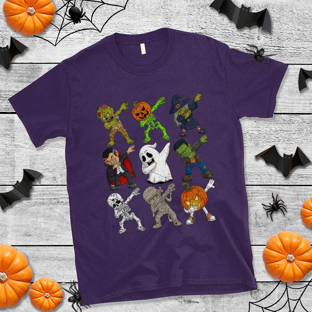 Halloween Costume T Shirt Spooky Dabbing Skeleton Zombie Scary Pumpkin TS02 Purple Print Your Wear