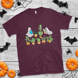 Halloween Gardening T Shirt Cute Gardener Boo Sheet Ghost Garden Plants Lover Halloween Costume TS02 Maroon Print Your Wear