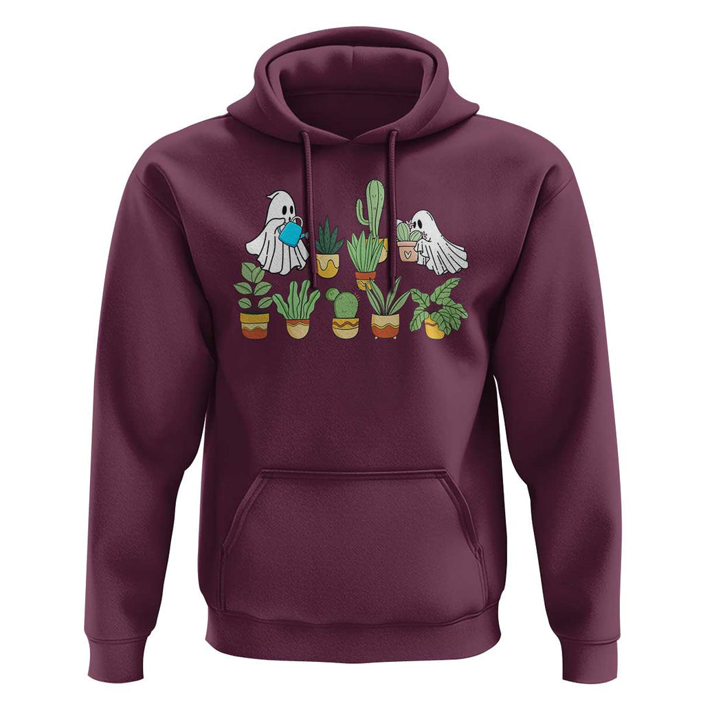 Halloween Gardening Hoodie Cute Gardener Boo Sheet Ghost Garden Plants Lover Halloween Costume TS02 Maroon Print Your Wear