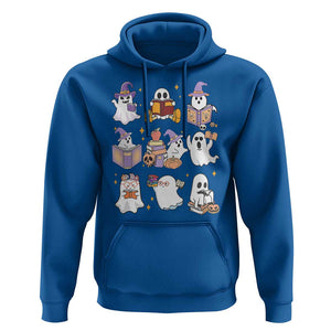 Halloween Reading Hoodie Reading Books Boo Sheet Ghosts Teacher Librarian TS02 Royal Blue Print Your Wear