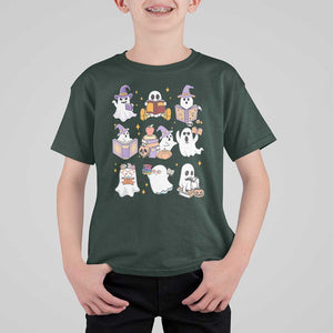 Halloween Reading T Shirt For Kid Reading Books Boo Sheet Ghosts Teacher Librarian TS02 Dark Forest Green Print Your Wear