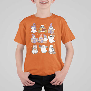 Halloween Reading T Shirt For Kid Reading Books Boo Sheet Ghosts Teacher Librarian TS02 Orange Print Your Wear