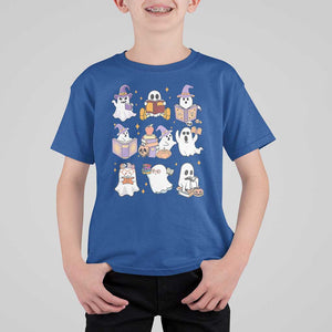 Halloween Reading T Shirt For Kid Reading Books Boo Sheet Ghosts Teacher Librarian TS02 Royal Blue Print Your Wear